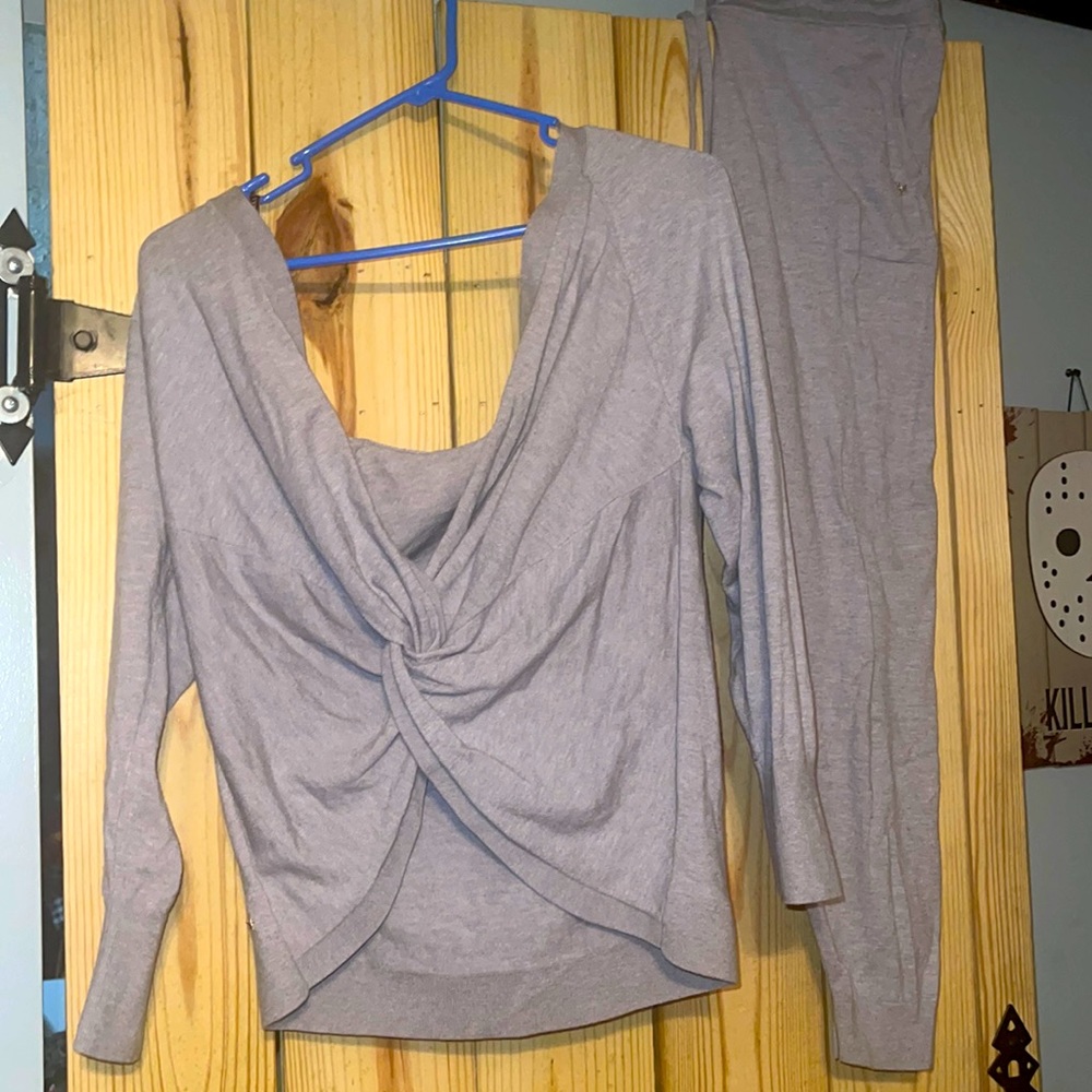 Matching Victoria’s Secret tie-knot jumpsuit.